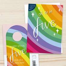 Load image into Gallery viewer, Oh to be Five – 5th Birthday Milestone Card - Crafty Project - Two For Joy Illustration
