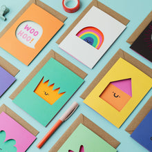 Load image into Gallery viewer, Greetings Card - New Home - Die Cut Cute House Card - Rumble Cards
