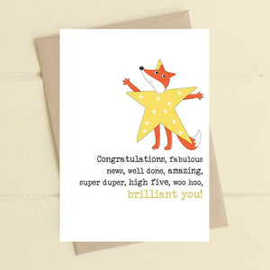 Congratulations, Fabulous News, Brilliant You - Greetings Card - Dandelion Stationery