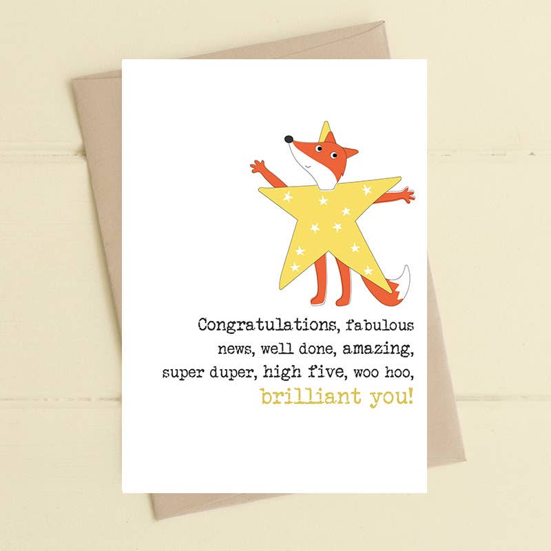 Congratulations, Fabulous News, Brilliant You - Greetings Card - Dandelion Stationery