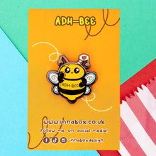 Load image into Gallery viewer, ADH-Bee Glittery Bee Enamel Pin - ADHD - Invisible Illness Club - Innabox
