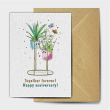 Load image into Gallery viewer, Wildflower Seed Paper Plantable Greetings Card - Together Forever, Happy Anniversary! - The Seed Card Company
