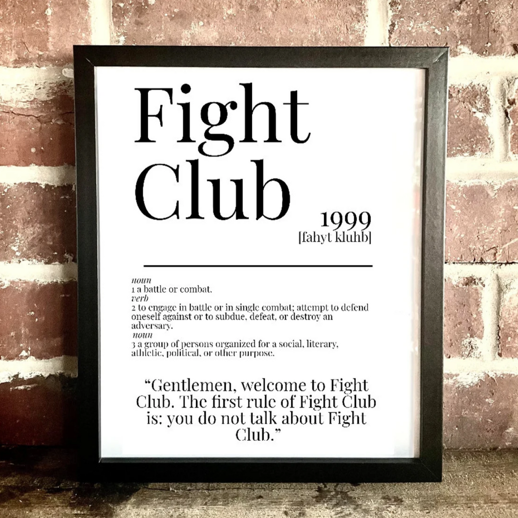 Movie Dictionary Description Quote Print - Fight Club - Movie Prints by Zwag