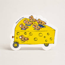 Load image into Gallery viewer, Greetings Card - Cheese Mouse Car - Die-cut Shaped card - Studio Boketto
