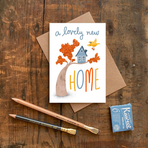 New Home Card - Lovely New Home Greeting Card - Emily Nash Illustration