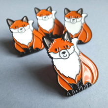 Load image into Gallery viewer, Enamel Pin - The Fearless Fox - Positive Pin - By Kate Elford
