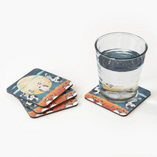 Load image into Gallery viewer, Coaster - The Full Moo&#39;n - Cow Puns - Moony - Mervyn Tay Art

