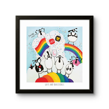 Load image into Gallery viewer, Print - Gays and Baasexuals - Sheep Puns - Inclusive - Mervyn Tay Art
