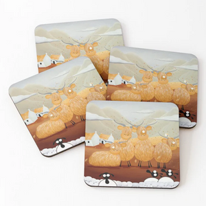 Coaster - The Golden Girls - Cow Puns - Mervyn Tay Art