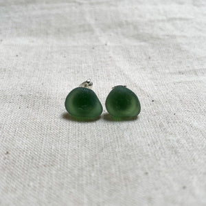 Sea Glass Stud Earrings - Sterling Silver - various colours - Fayth Seaglass