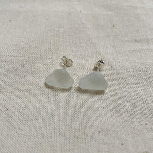 Sea Glass Stud Earrings - Sterling Silver - various colours - Fayth Seaglass