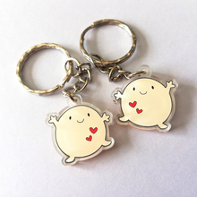 Load image into Gallery viewer, Acrylic Keyring - A Hug - Cute mini hug key ring - By Kate Elford
