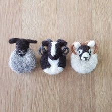 Load image into Gallery viewer, Jacobs Sheep - Needle Felted Brooch - Useless Buttons
