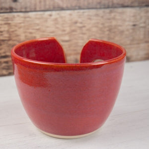 Yarn Bowl - Deep Grapefruit Pink - Thrown In Stone