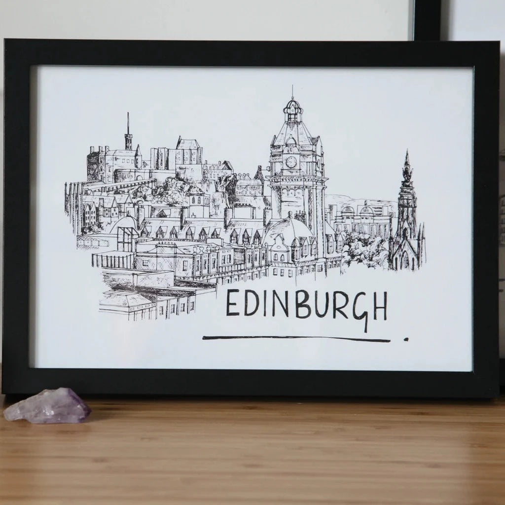 Edinburgh Skyline Art Print - A4 size - Christopher Walster