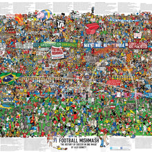 Load image into Gallery viewer, Football Mishmash – The History of Soccer in One Image - Nostalgia Print - The Mishmash Man - Football Fans

