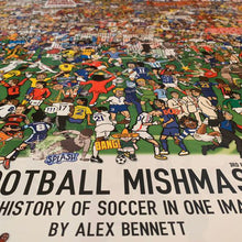 Load image into Gallery viewer, Football Mishmash – The History of Soccer in One Image - Nostalgia Print - The Mishmash Man - Football Fans
