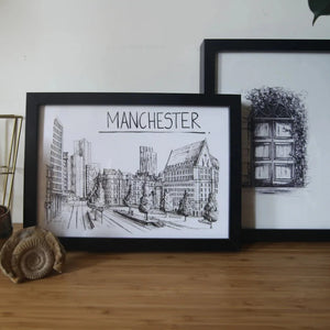 Manchester Skyline Art Print - A4 size - Christopher Walster