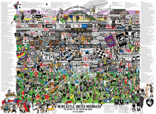 Load image into Gallery viewer, Newcastle United Mishmash – The History of the Toon in One Image - Nostalgia Print - The Mishmash Man
