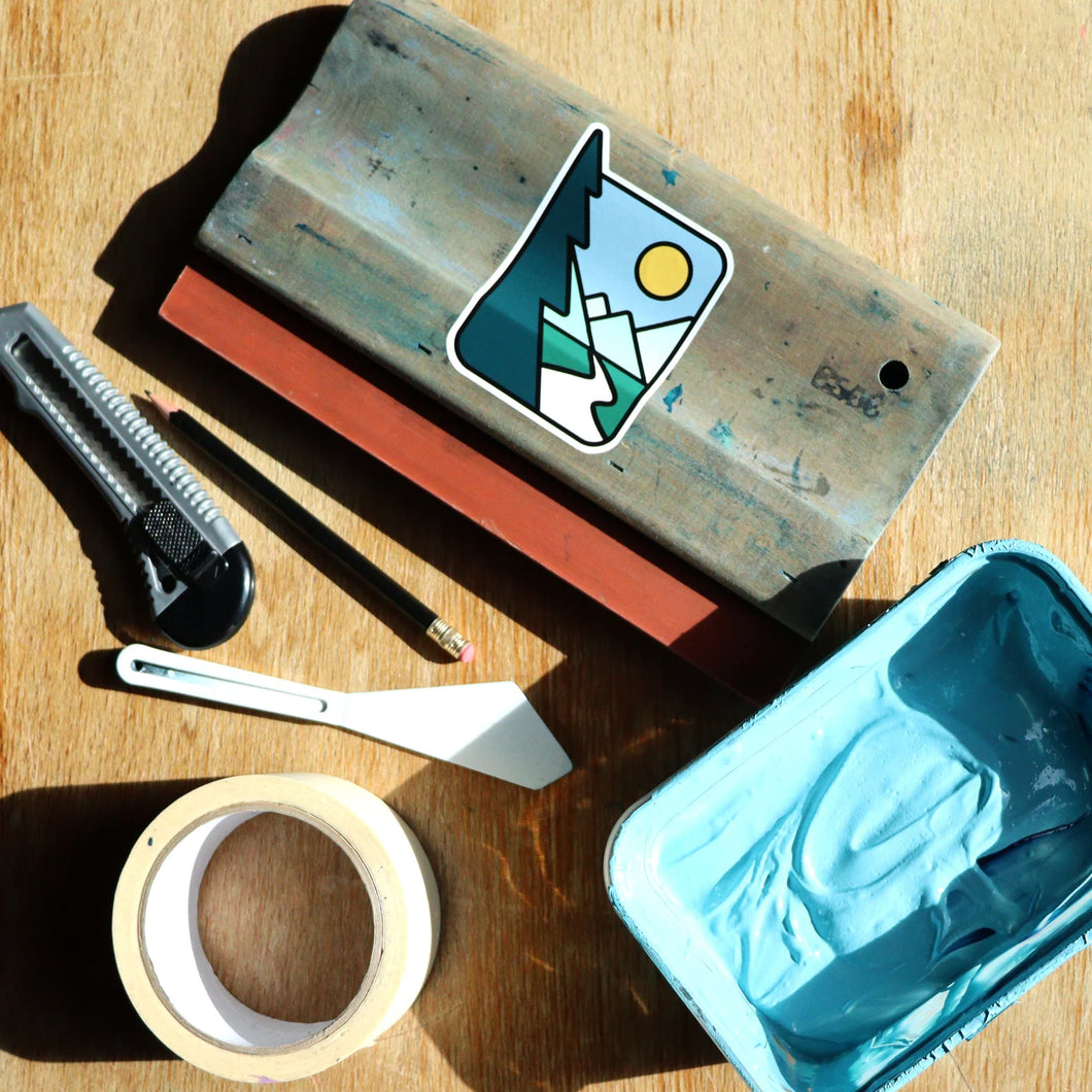 Vinyl Sticker - Trees and Mountains - Or8 Design