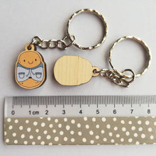 Load image into Gallery viewer, Wooden Keyring - Dug The Jacket Potato - Cute mini key ring - By Kate Elford
