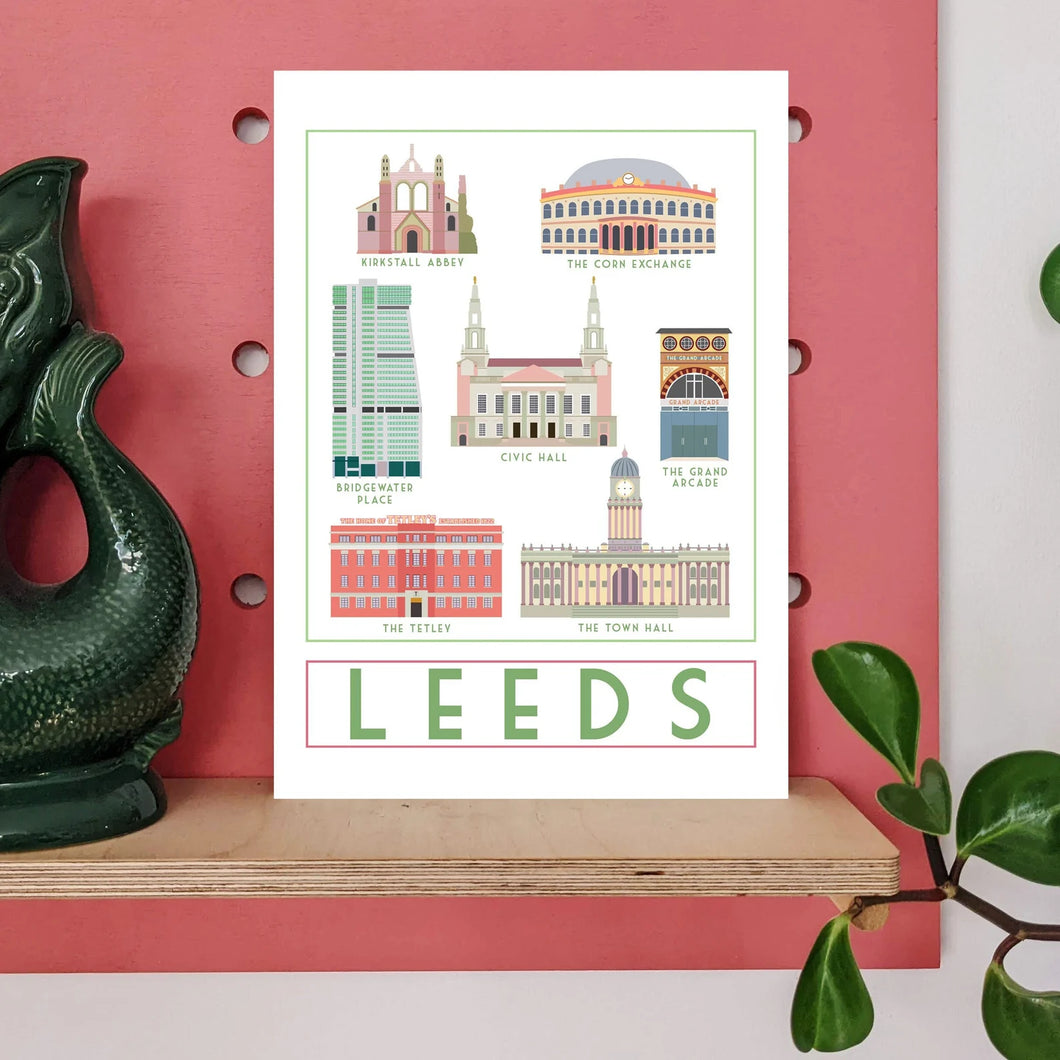 Leeds Landmarks Poster Print - Sweetpea & Rascal - Yorkshire prints