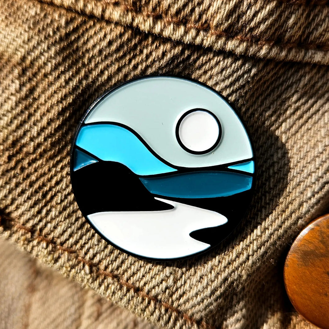Moon River- Enamel Pin Badge - Or8 Design - camping, outdoors, adventure
