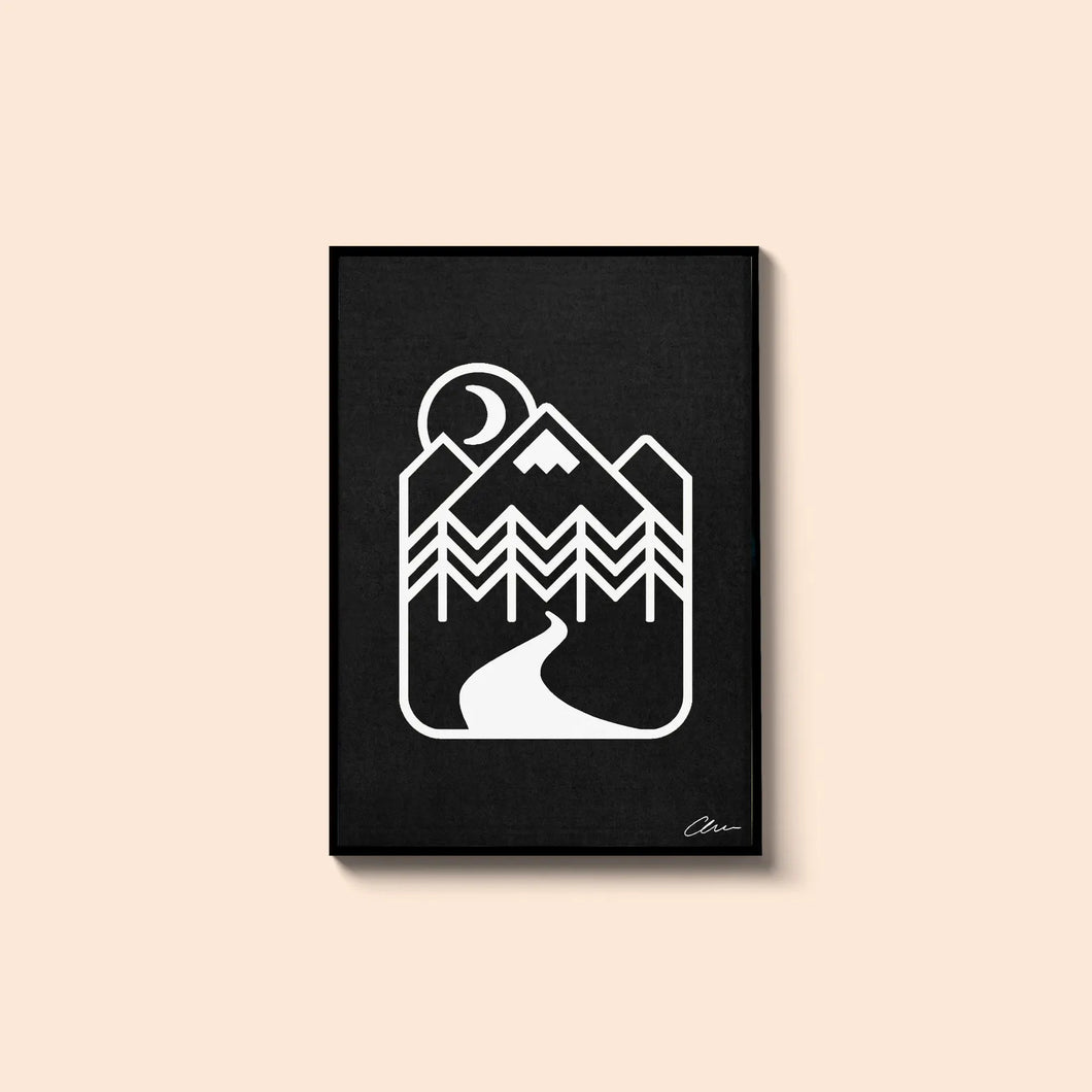 Great Outdoors At Night - A5 Screenprint - Or8 Design