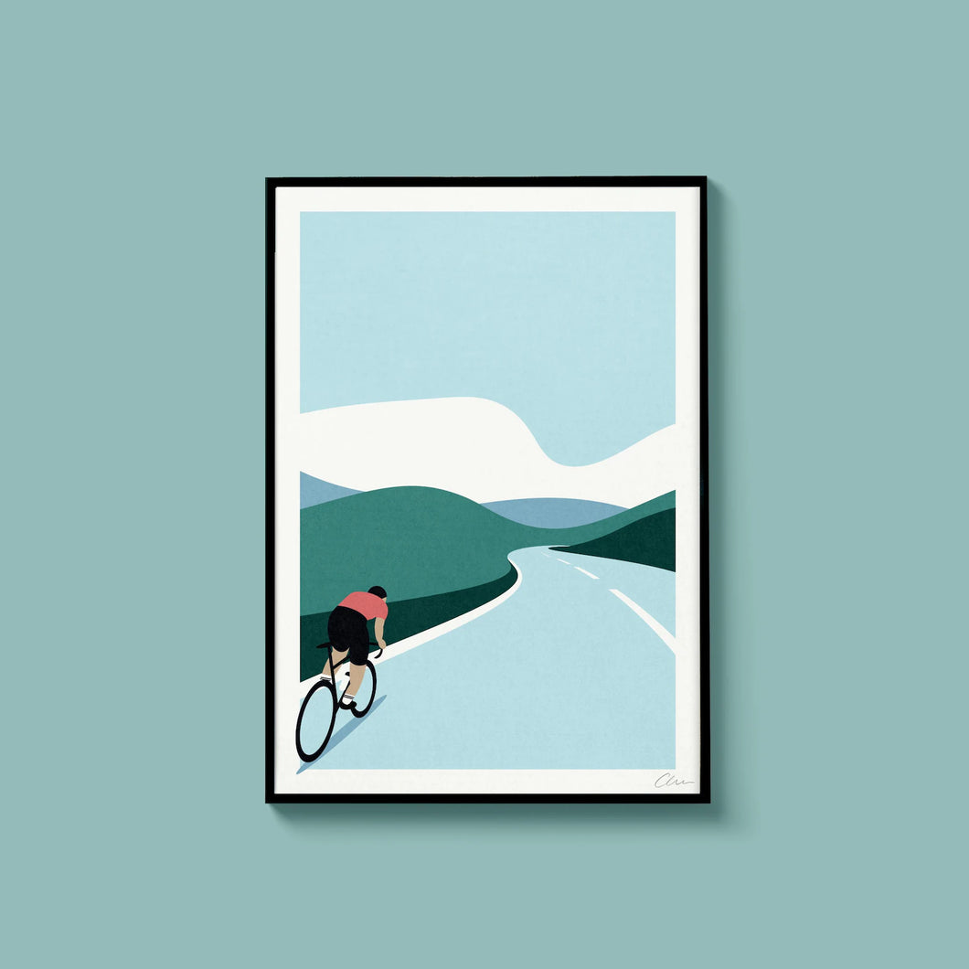 Out For a Spin - Digital Print - Cycling Themed Art Print - Or8 Design