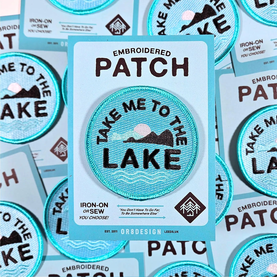 Embroidered Iron On Patch - Take Me To The Lake -  Or8 Design