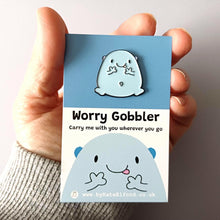 Load image into Gallery viewer, Enamel Pin - The Worry Gobbler - Anti-Anxiety Buddy - Positive Pin - By Kate Elford

