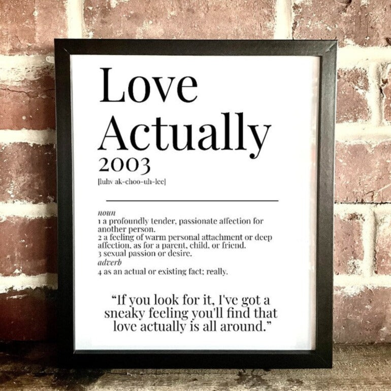 Movie Dictionary Description Quote Print - Love Actually - Movie Prints by Zwag