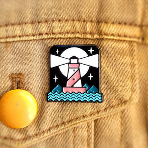 Lighthouse Enamel Pin - Or8 Design - outdoors, adventure