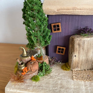 Wooden Cottage - Purple Spooky Cottage - Tina's Lovely Creations