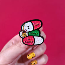 Load image into Gallery viewer, I don&#39;t Jingle, I rattle Enamel Pin - Invisible Illness Club - Innabox - Spoonie Christmas Gift
