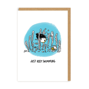 Just Keep Swimming - Greetings card - OHHDeer
