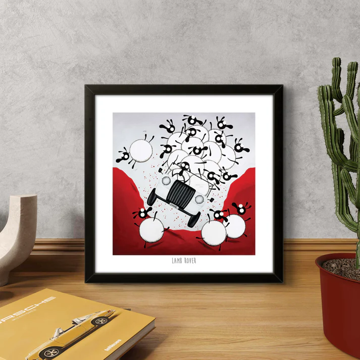 Print - Lamb Rover - Land Rover - Sheep Puns - Mervyn Tay Art