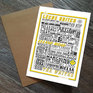 Greetings Card - Leeds United History - Football Fans - Your Sporting Post