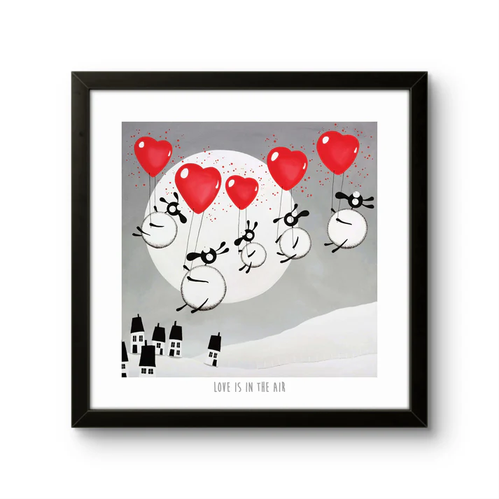 Print - Love is in the Air - Sheep Puns - Mervyn Tay Art