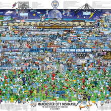 Load image into Gallery viewer, Man City Mishmash – The History of Manchester City FC in One Image - Nostalgia Print - The Mishmash Man

