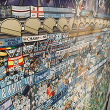 Load image into Gallery viewer, Man City Mishmash – The History of Manchester City FC in One Image - Nostalgia Print - The Mishmash Man
