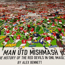 Load image into Gallery viewer, Manchester United Mishmash – The History of The Red Devils in One Image - Nostalgia Print - The Mishmash Man
