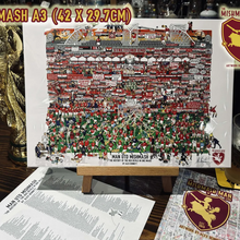 Load image into Gallery viewer, Manchester United Mishmash – The History of The Red Devils in One Image - Nostalgia Print - The Mishmash Man
