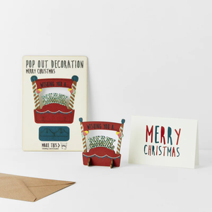 Wishing You A Merry Christmas - Wooden Pop Out Christmas Card and Decoration - card and gift in one - The Pop Out Card Company