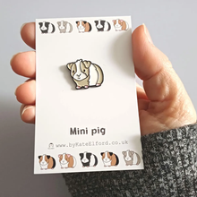 Load image into Gallery viewer, Enamel Pin - Mini Pig Pins - Lots of Colours - Guinea Pig Pin - By Kate Elford
