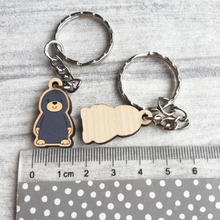 Load image into Gallery viewer, Wooden Keyring - The Motivational Mole - Cute key ring - By Kate Elford
