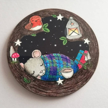 Load image into Gallery viewer, Coaster - Sleeping Mouse and Friends - Round Coaster - By Kate Elford
