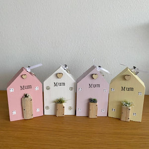 Mum's House - Wooden Cottage Magnet - Various Colours - Tina's Lovely Creations