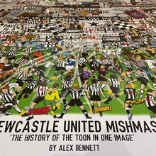 Load image into Gallery viewer, Newcastle United Mishmash – The History of the Toon in One Image - Nostalgia Print - The Mishmash Man
