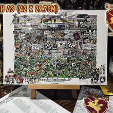 Load image into Gallery viewer, Newcastle United Mishmash – The History of the Toon in One Image - Nostalgia Print - The Mishmash Man
